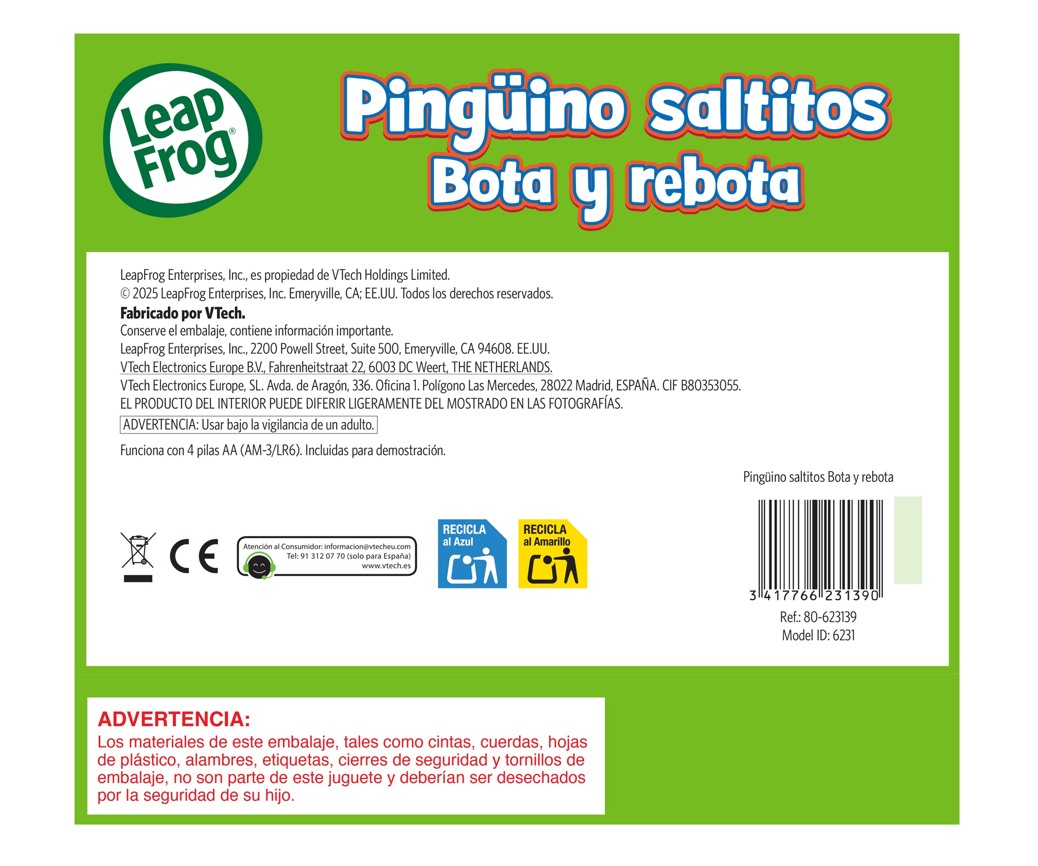Pingüino de peluche que habla canta y se mueve de forma independiente Leap Frog 6