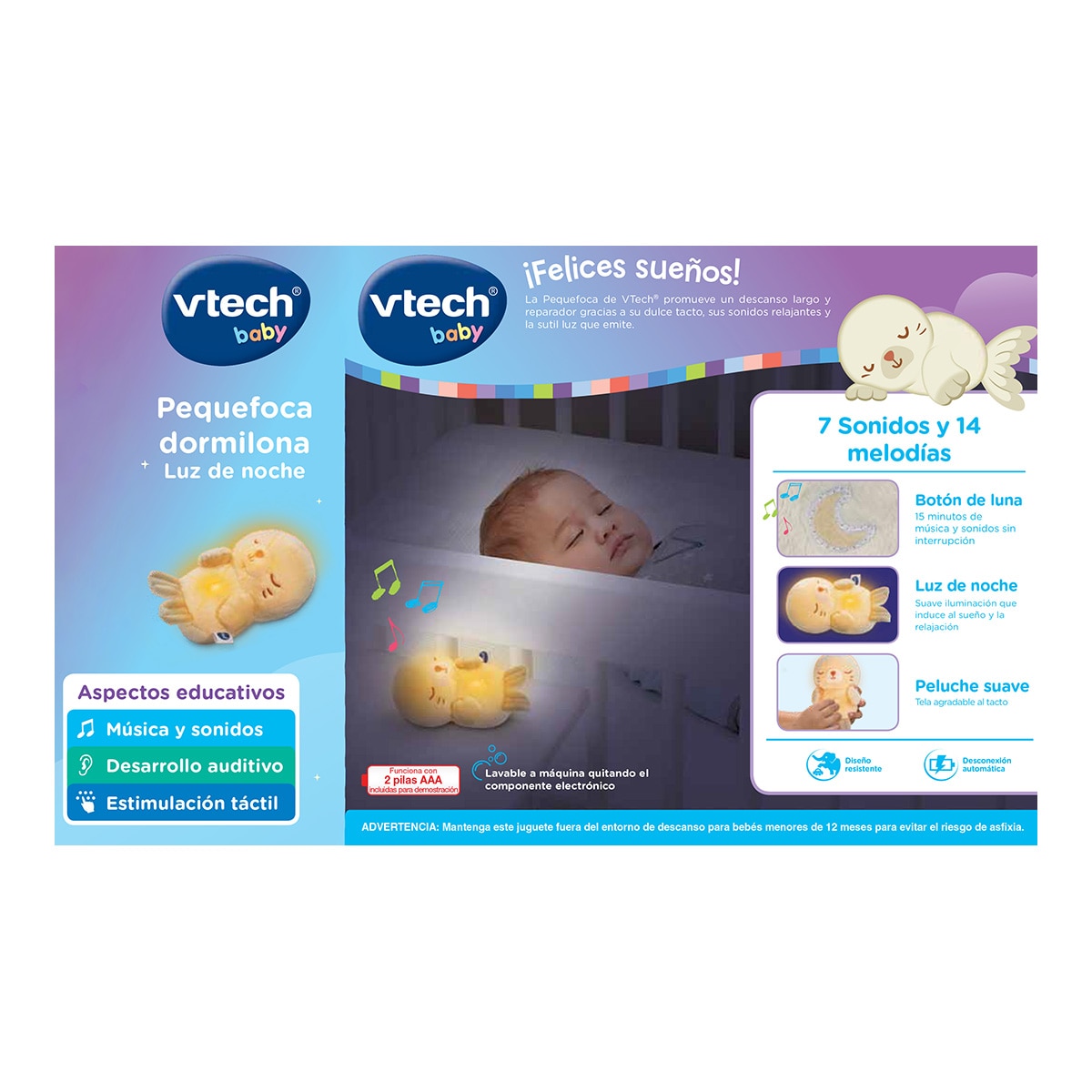 Foca de peluche con distintas melodías relajantes Vtech 6