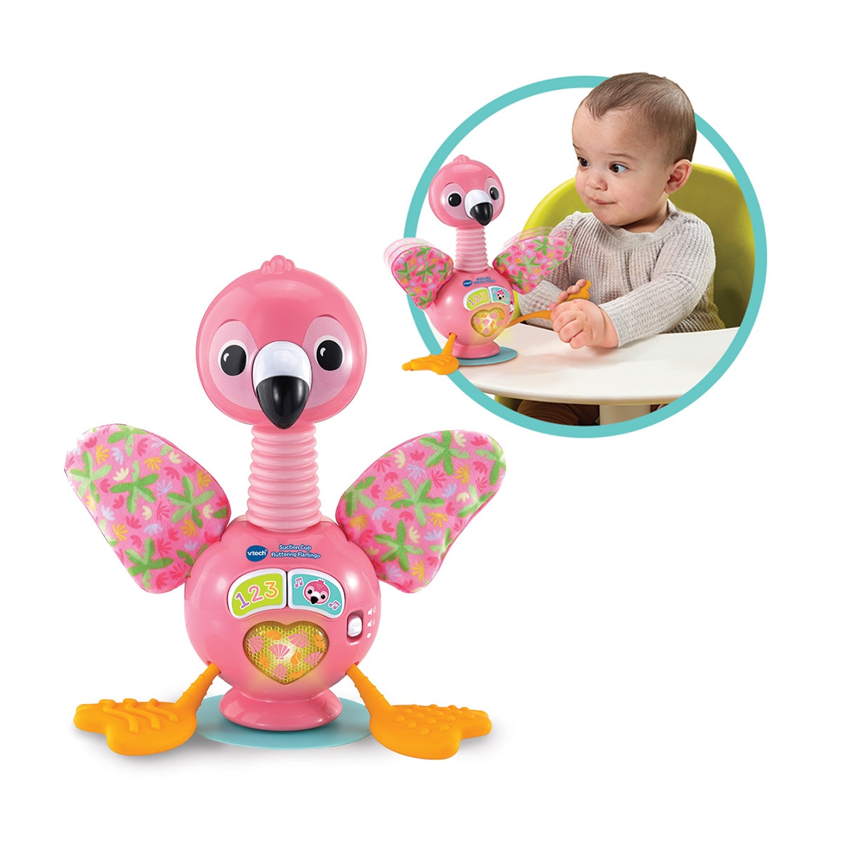 Juguete interactivo de con ventosa para la trona, con diferentes elementos para manipular Vtech 2
