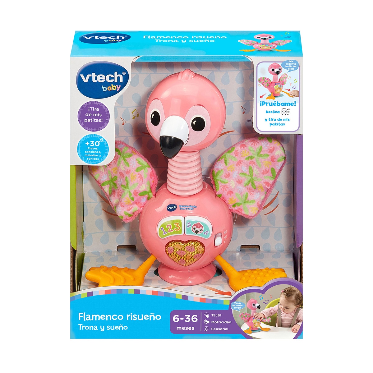 Juguete interactivo de con ventosa para la trona, con diferentes elementos para manipular Vtech 4