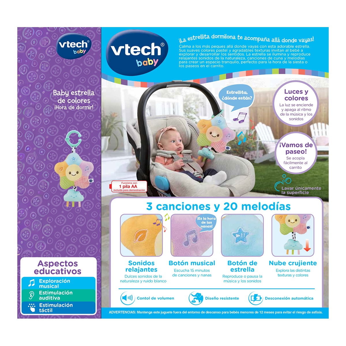 Peluche interactivo de con forma de estrella para llevar a todas partes Vtech 5