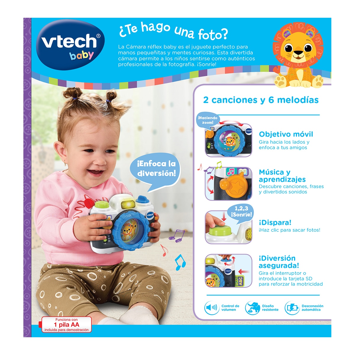 Cámara de fotos interactiva de con diferentes actividades Vtech 4