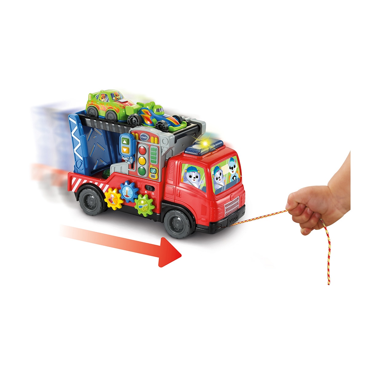 Trailer portacoches interactivo de con diferentes actividades y formas de juego Vtech 7