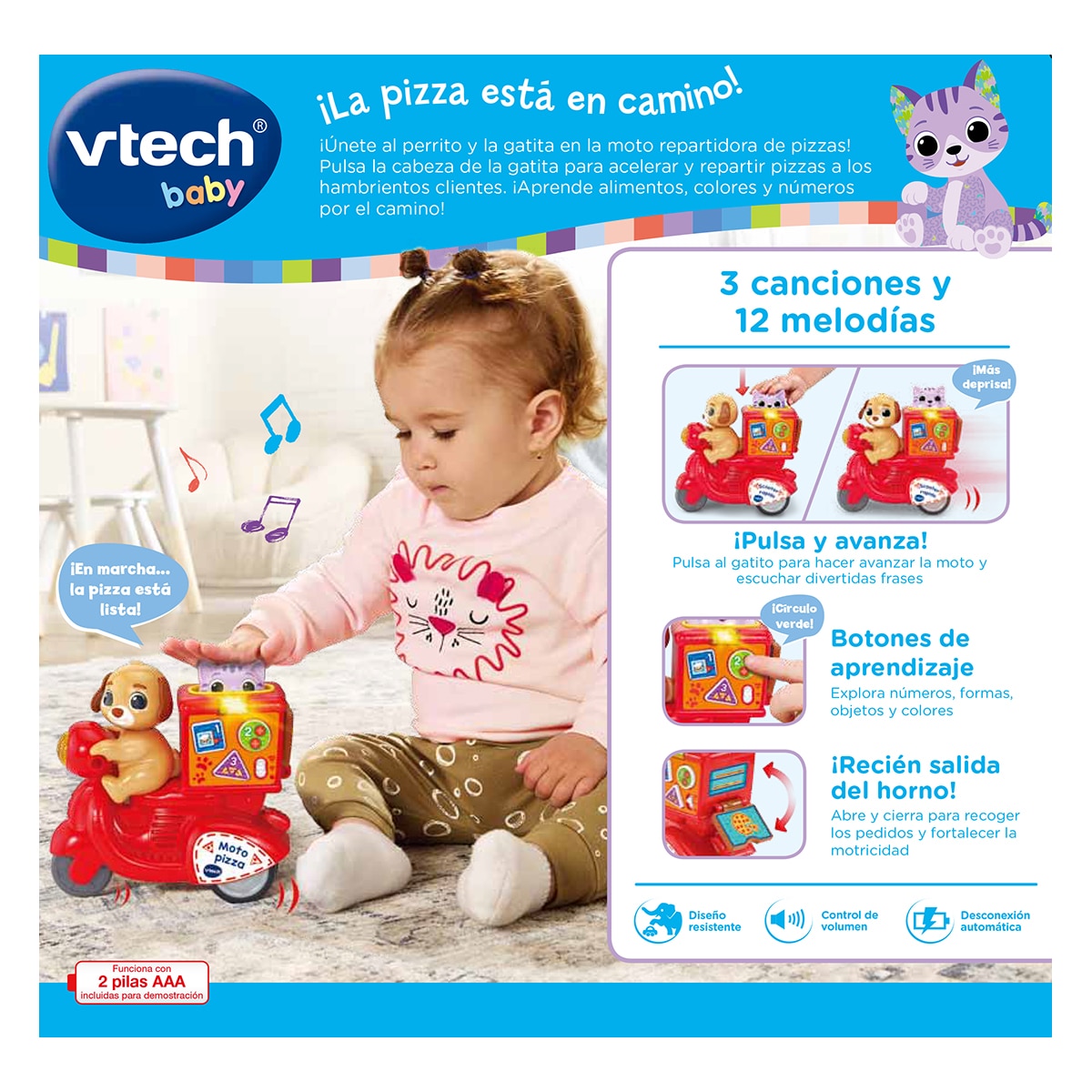 Scooter interactiva de con retrofricción y diferentes actividades Vtech 5