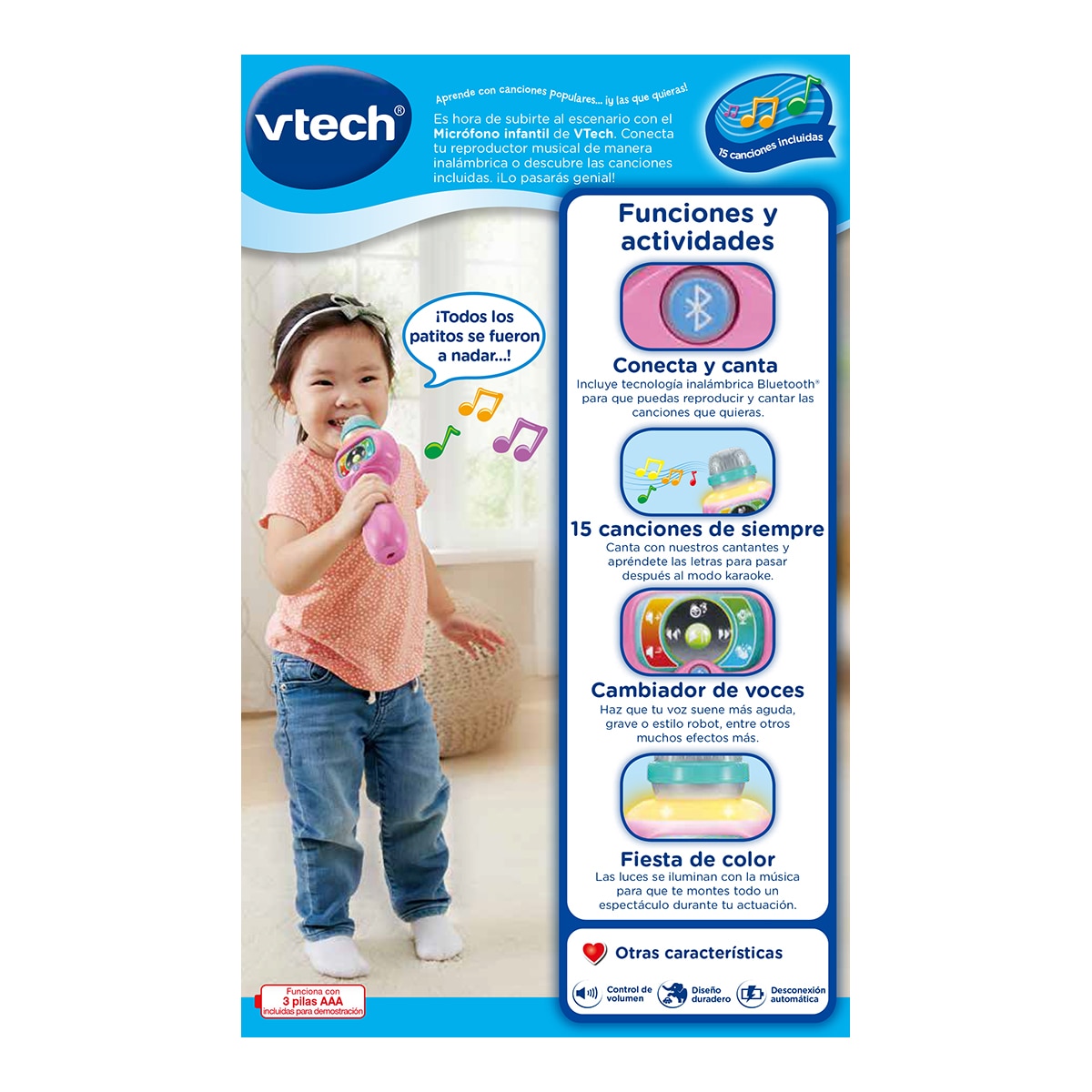 Micrófono karaoke interactivo de con conexión bluetooth Vtech 4
