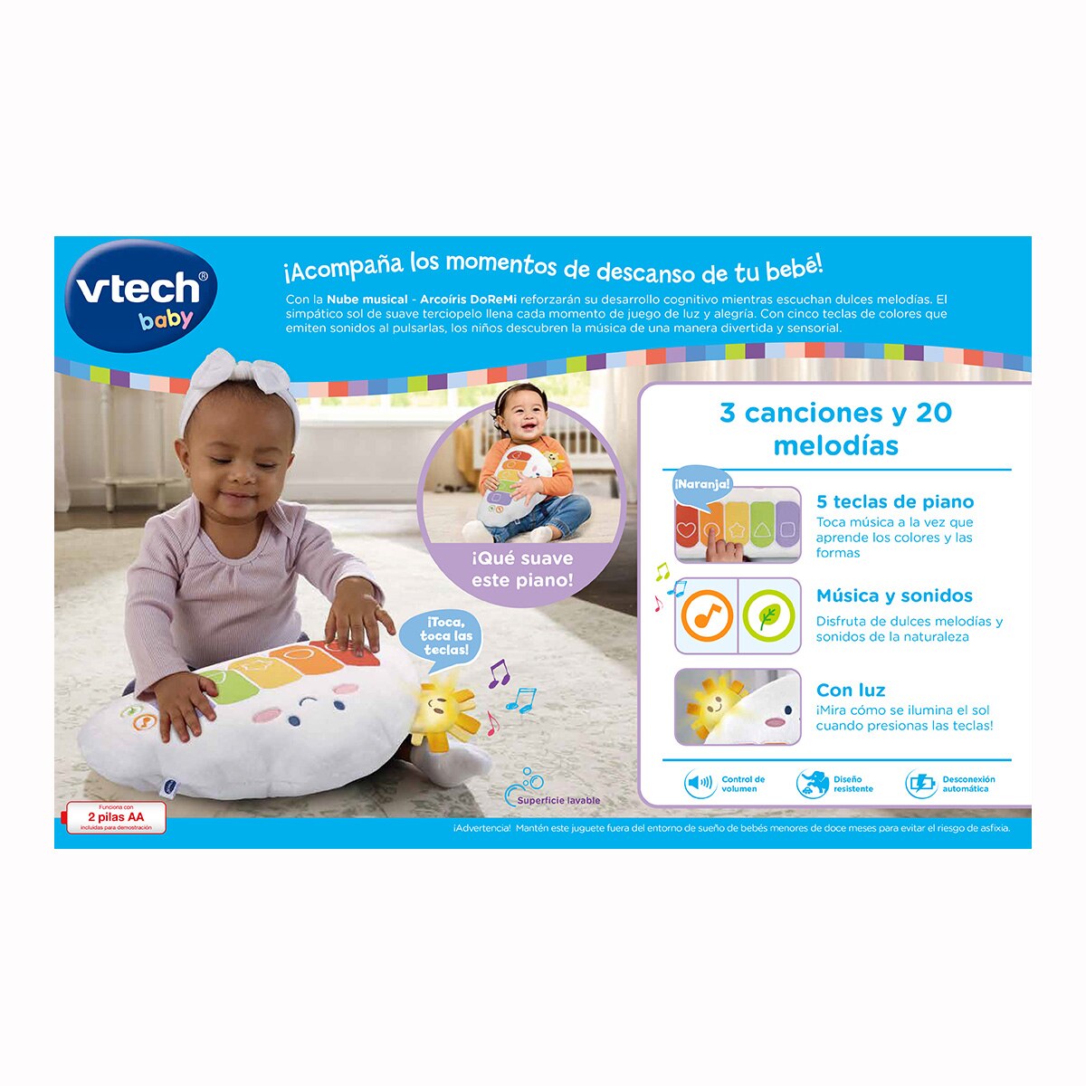 Peluche interactivo Nube Musical Arcoíris DoReMi Vtech 5
