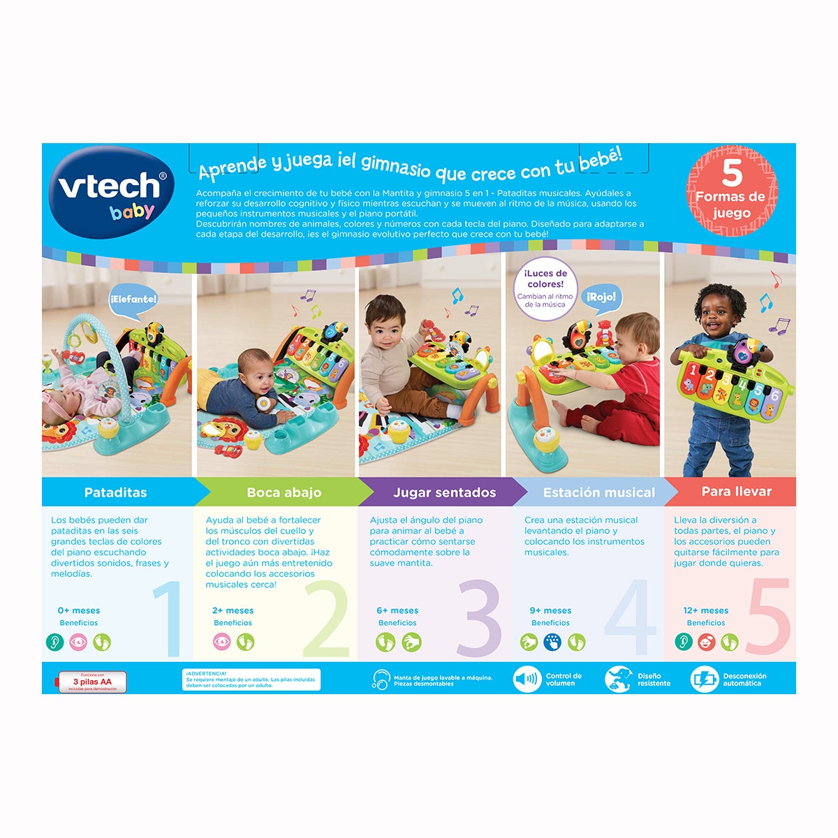 Mantita y gimnasio evolutivo musical Vtech 7