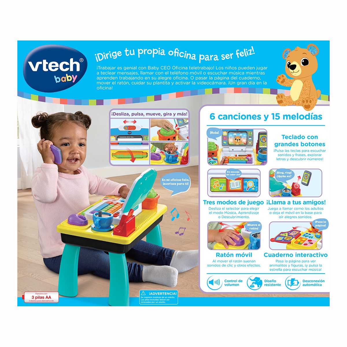 Mesa de actividades Oficina Descubrimientos Baby Teletrabajo Vtech 4