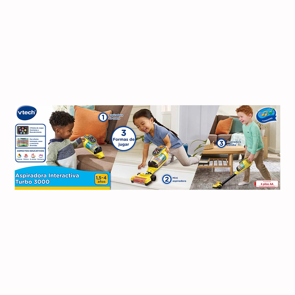 Aspiradora interactiva Turbo 3000 Amarilla Vtech 3