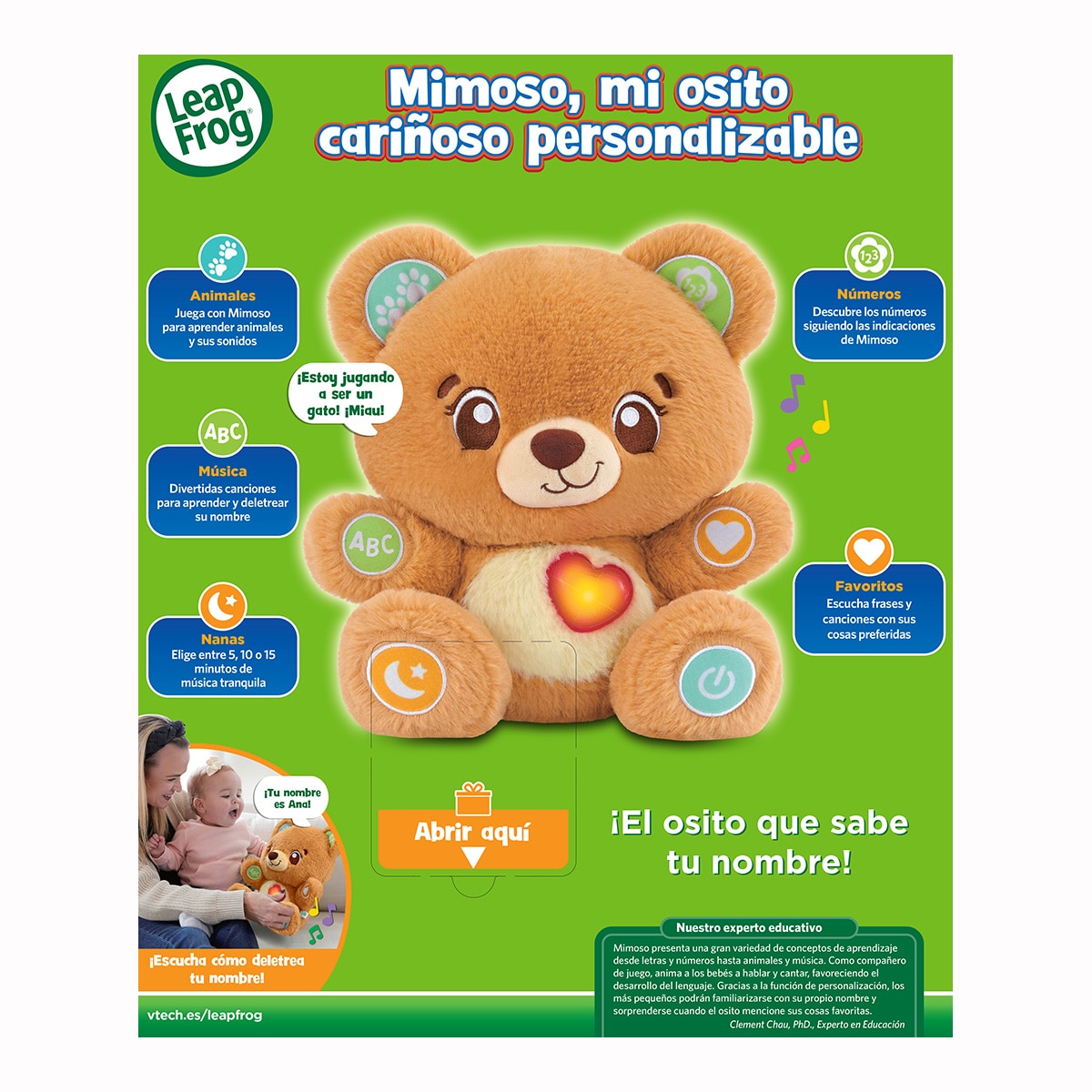 Peluche interactivo personalizable Mimoso, mi osito cariñoso LeapFrog 4
