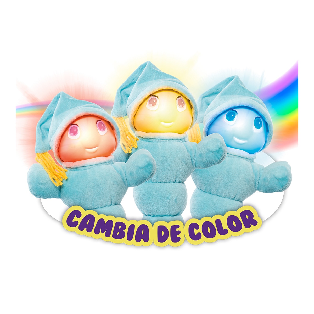 Peluche gusyluz arcoiris azul con luces y melodías 2