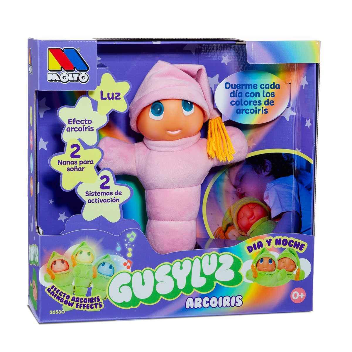 Imagen 0 de Peluche gusyluz arcoiris azul con luces y melodías