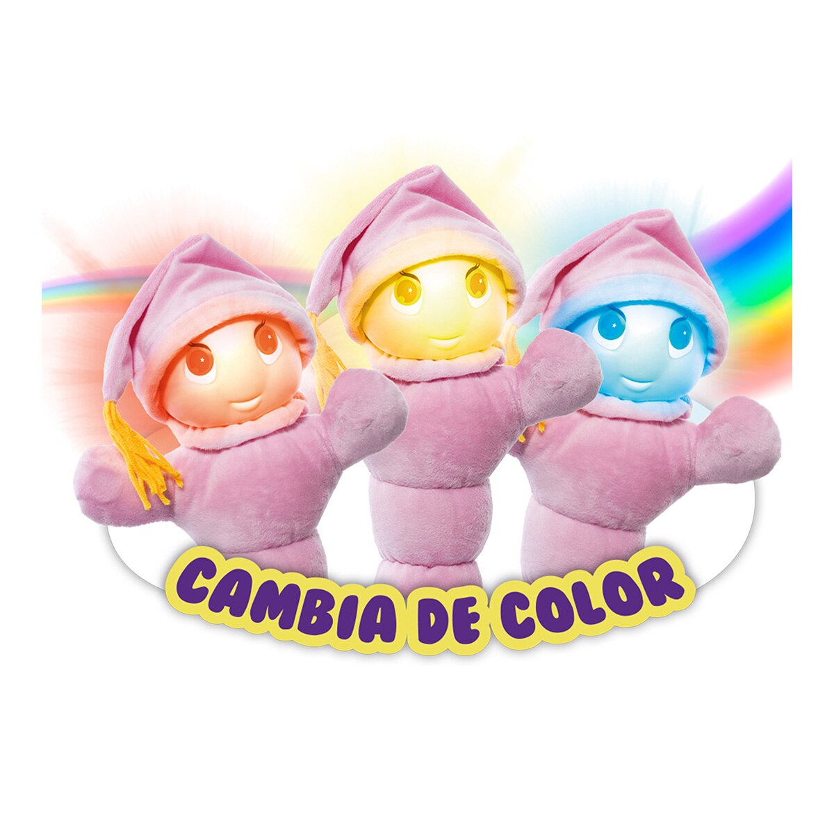 Peluche gusyluz arcoiris azul con luces y melodías 2