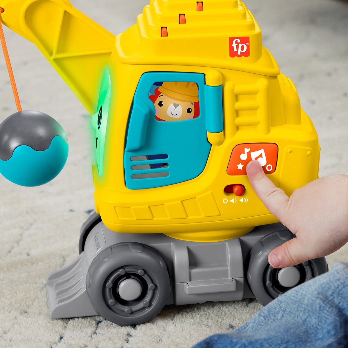 Brinquedo de construção de guindaste de contagem e empilhamento Fisher-Price 3