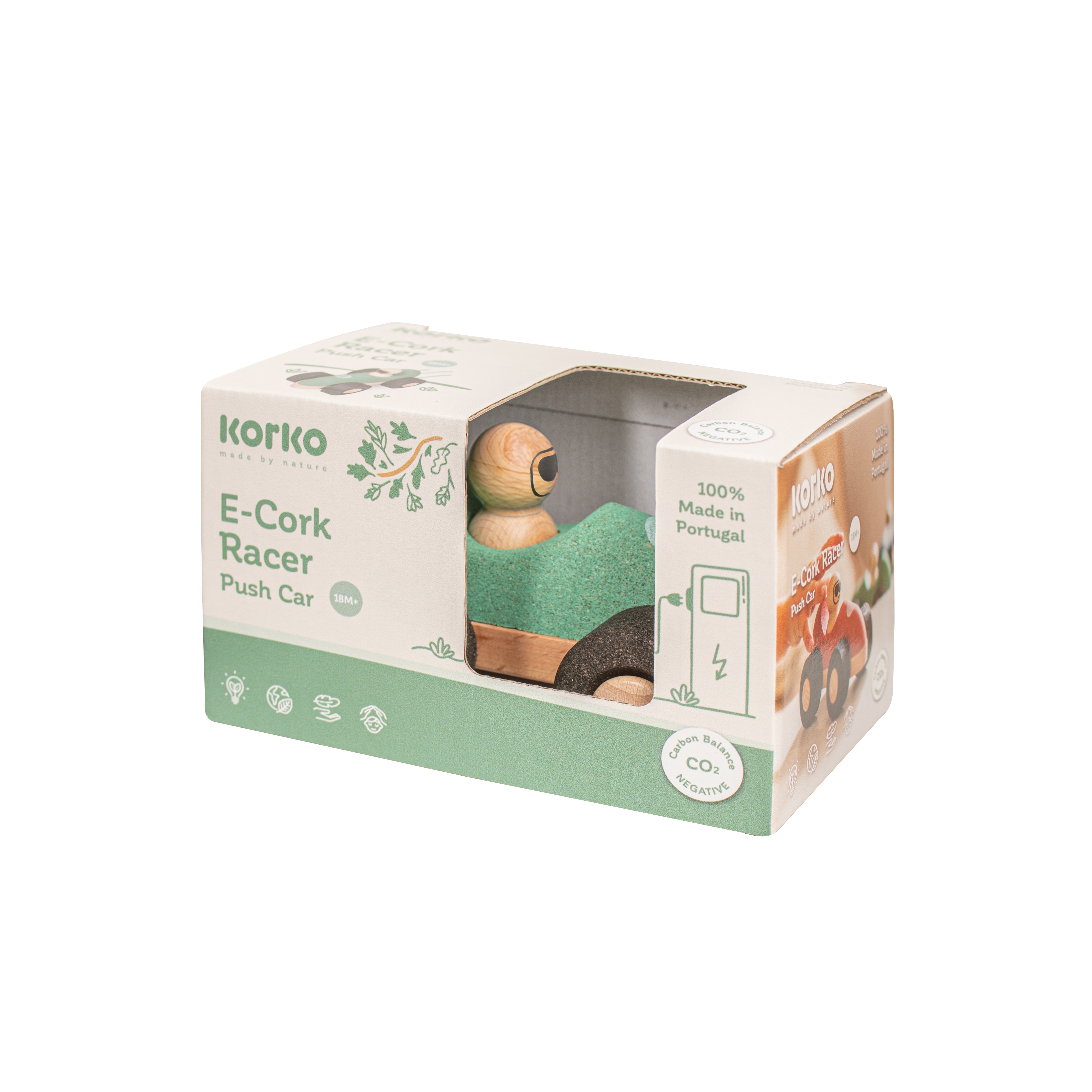 Coche de carreras E-cork verde Korko 2