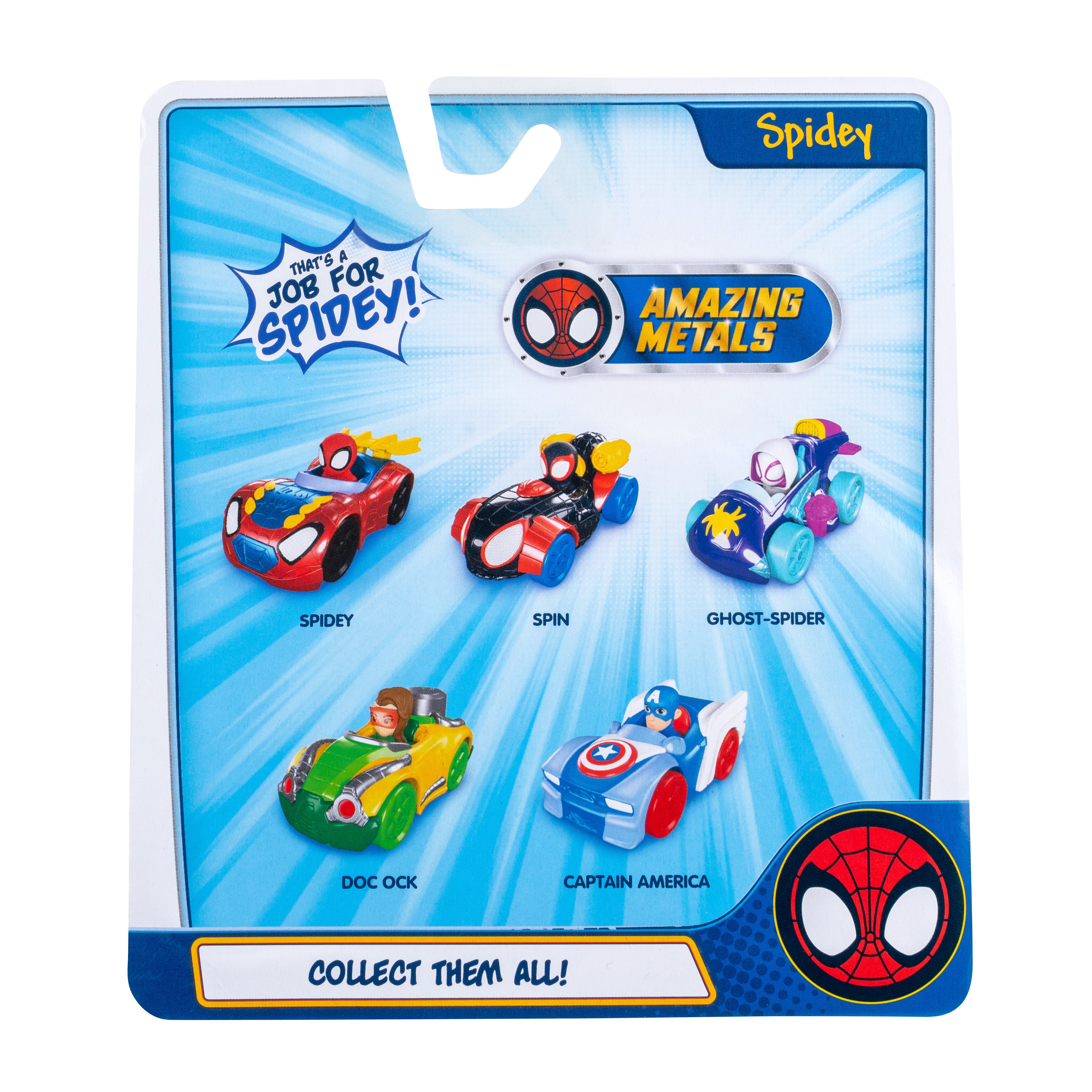 Vehículo de juguete Amazing Metals Spidey and Friends Jazwares modelos surtidos 5