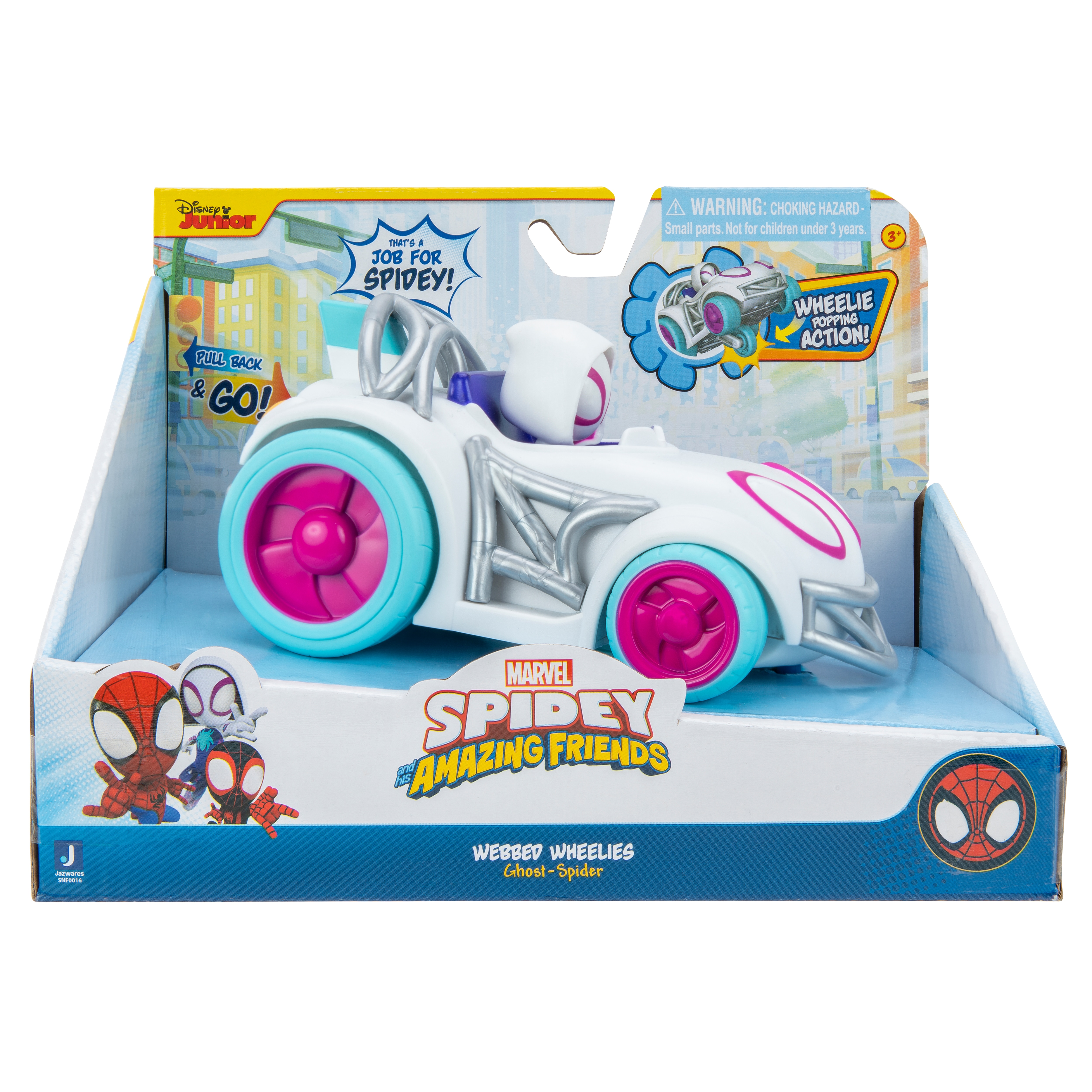 Vehículo de juguete Webbed Wheelies Spidey and Friends Jazwares modelos surtidos 10