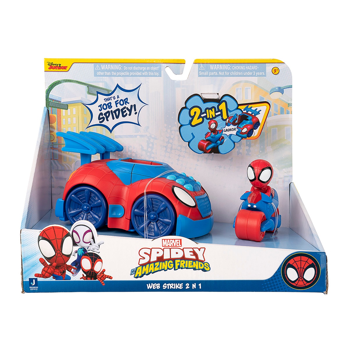 Vehículo de juguete Web Strike 2 en 1 Spidey and Friends Jazwares 2