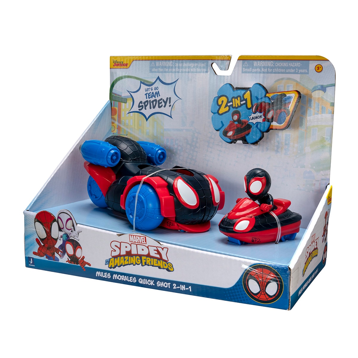 Vehículo de juguete Spin Quick Shot 2 en 1 Spidey and Friends Jazwares 2