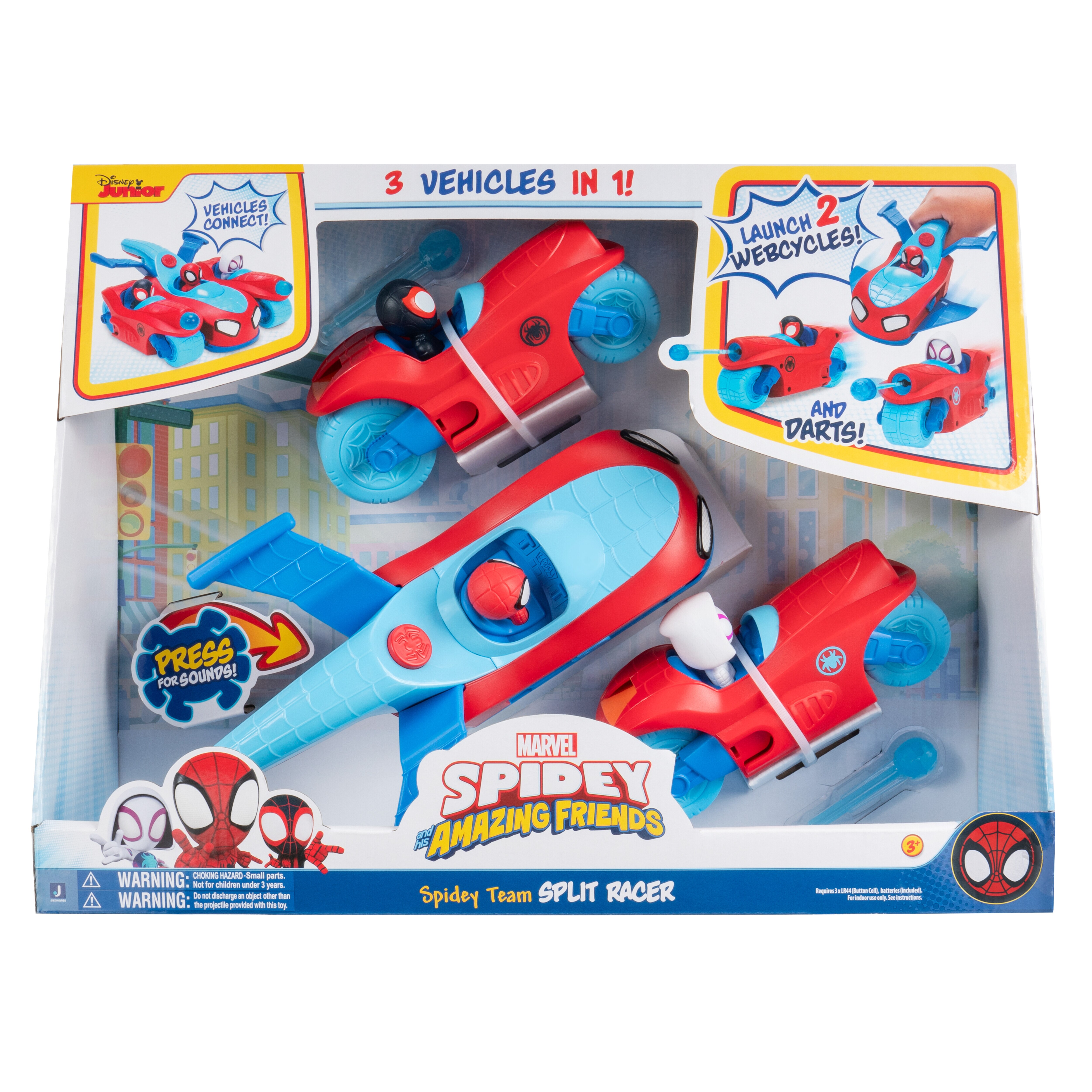 Vehículo Deluxe Spidey Team Split Racer Spidey and Friends Jazwares 2