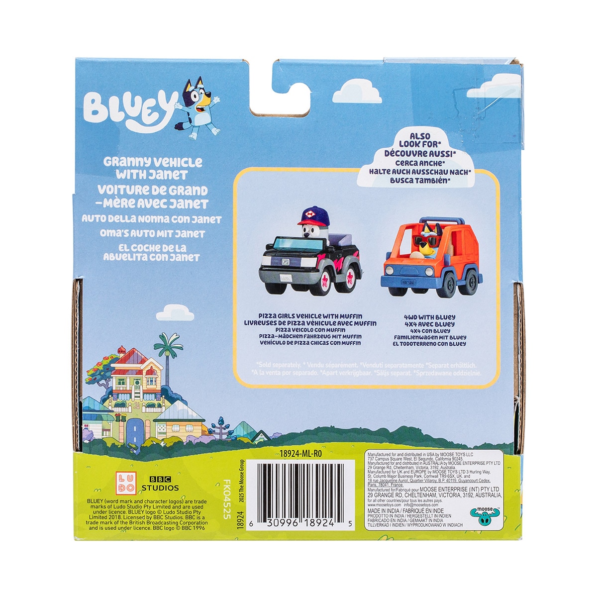 Vehículo básico con figura incluida Bluey Moose modelos surtidos 12
