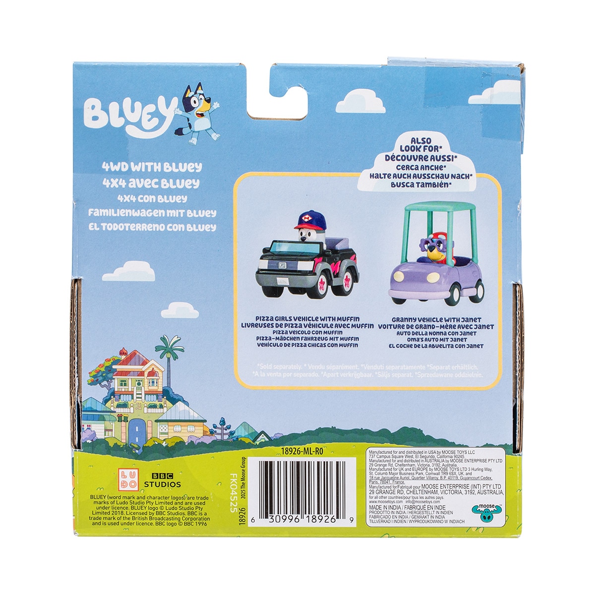 Vehículo básico con figura incluida Bluey Moose modelos surtidos 13