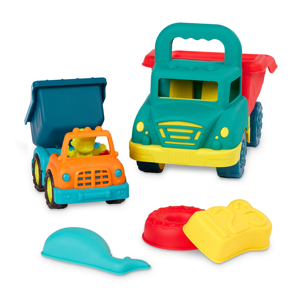 Imagen 0 de Set 2 Camiones Volquete con Figura & Moldes B.Toys