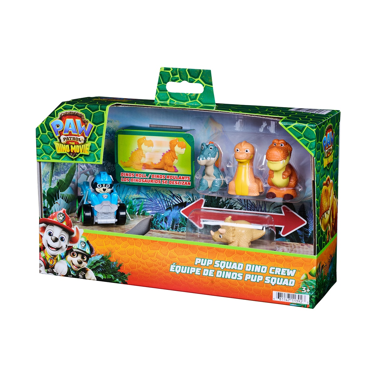 Set de figuras Rex & Crew Dino Pup Squad Pack Patrulla Canina Paw Patrol 7