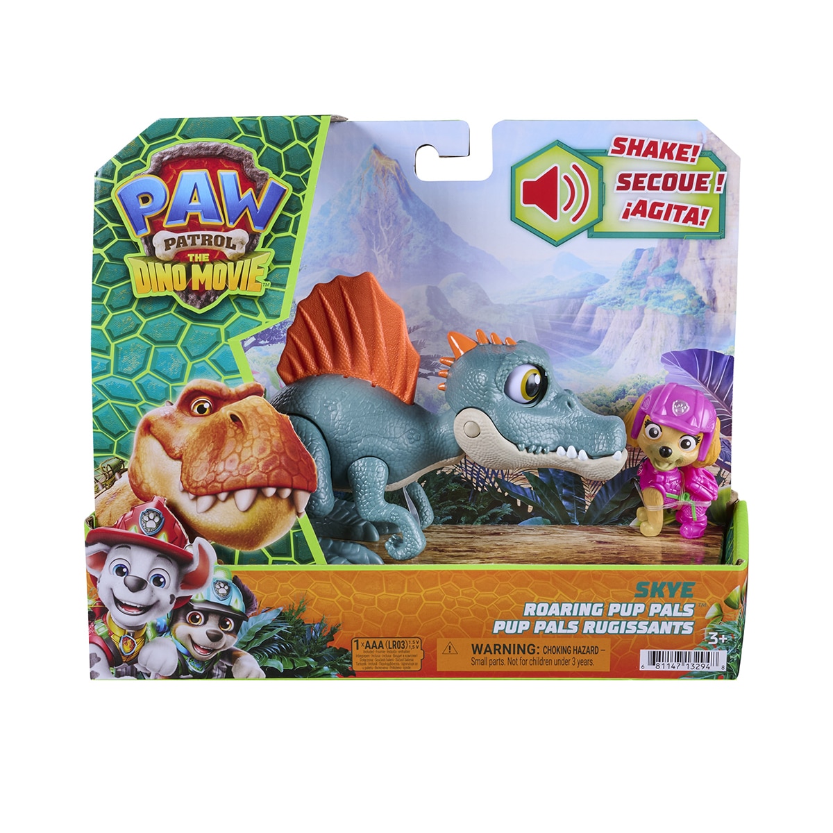 Figura do Dinossauro Roaring Pup Pals com a Skye 2