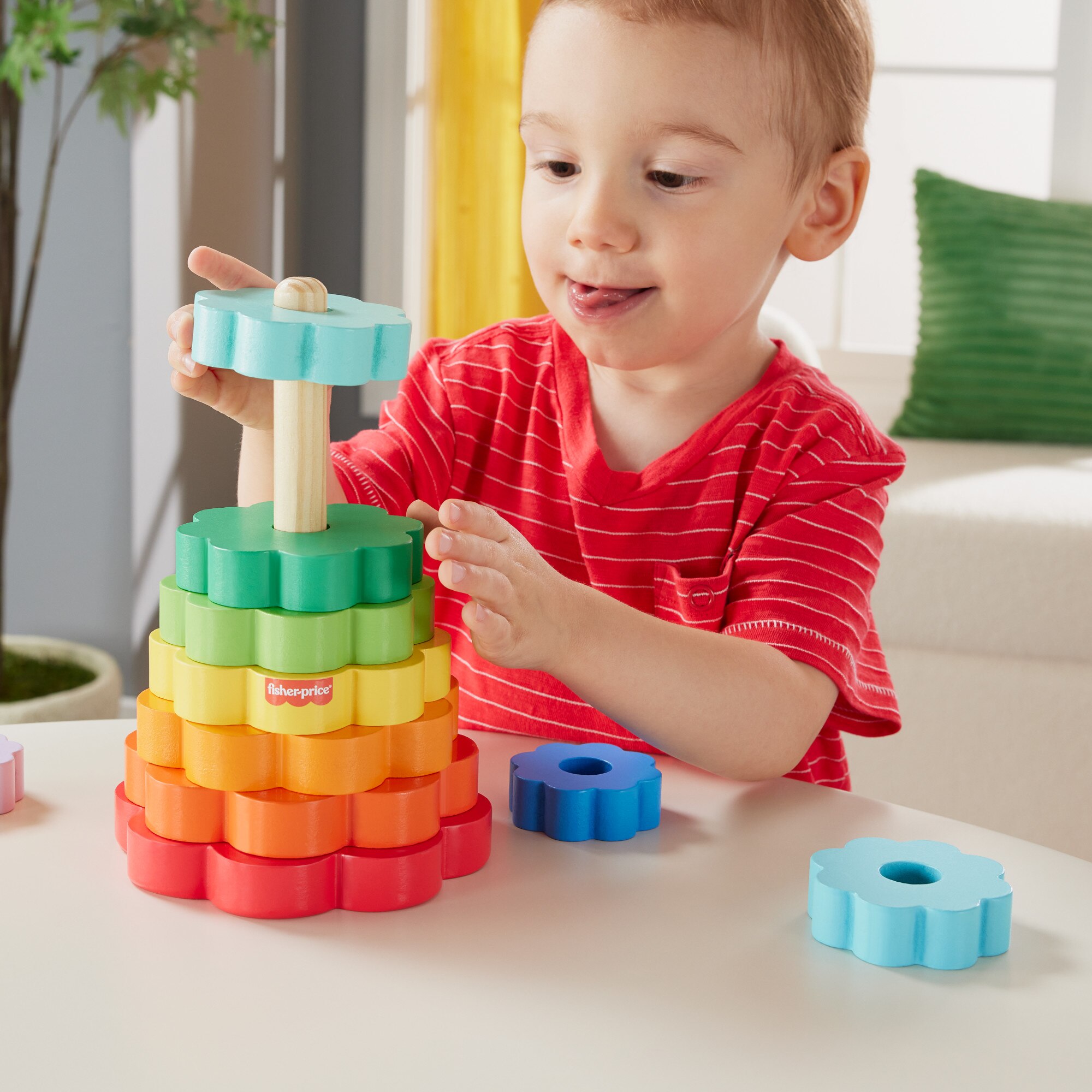 Wooden Ring Stacker - 10 Peças em Madeira para Empilhar 2