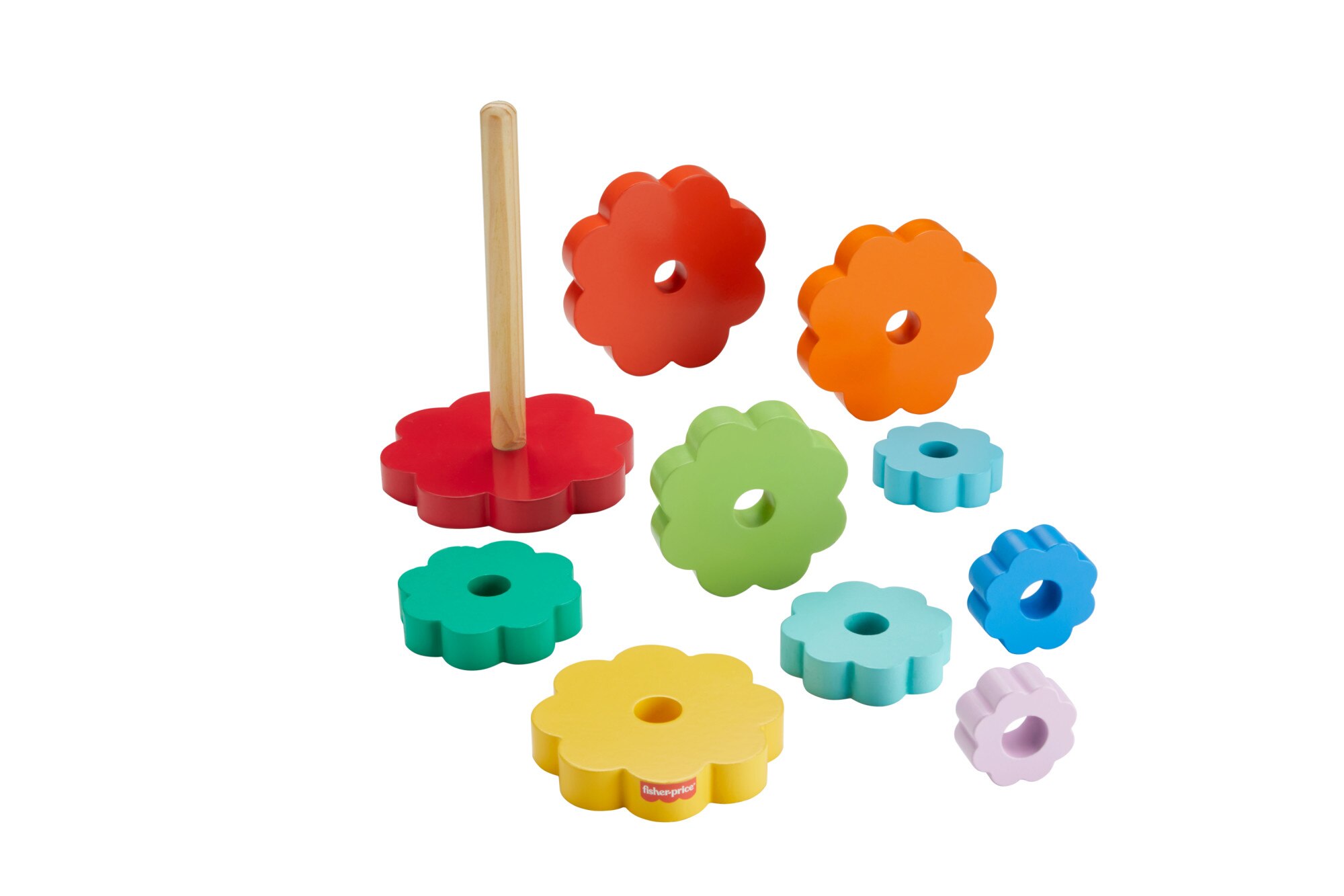 Wooden Ring Stacker - 10 Peças em Madeira para Empilhar 5