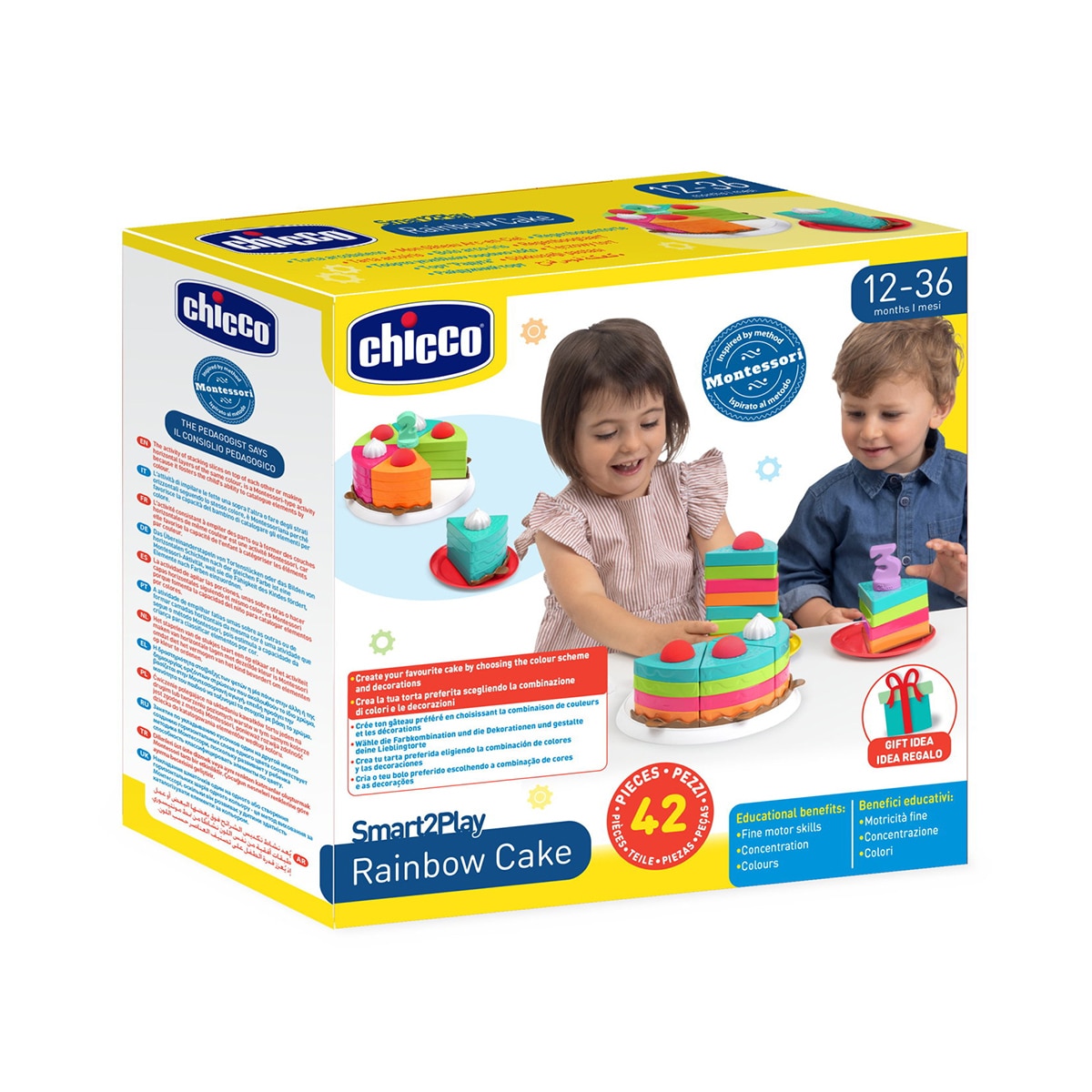 Juego Montessori Tarta Arcoíris 2 en 1 Chicco 7