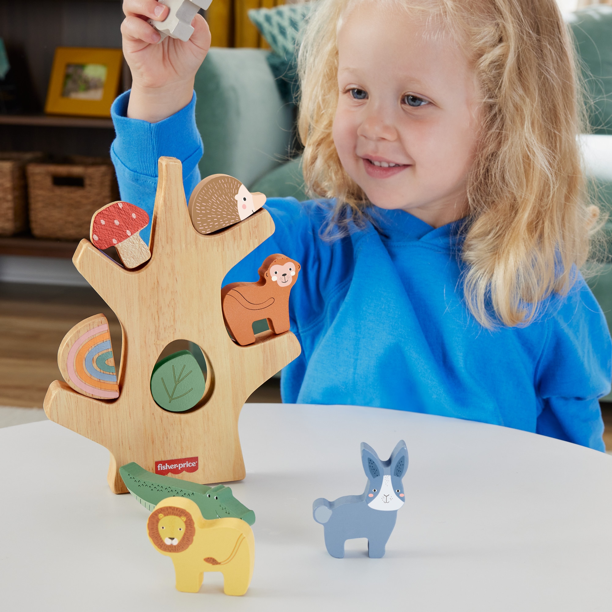 Árbol con animales de madera Fisher-Price 2