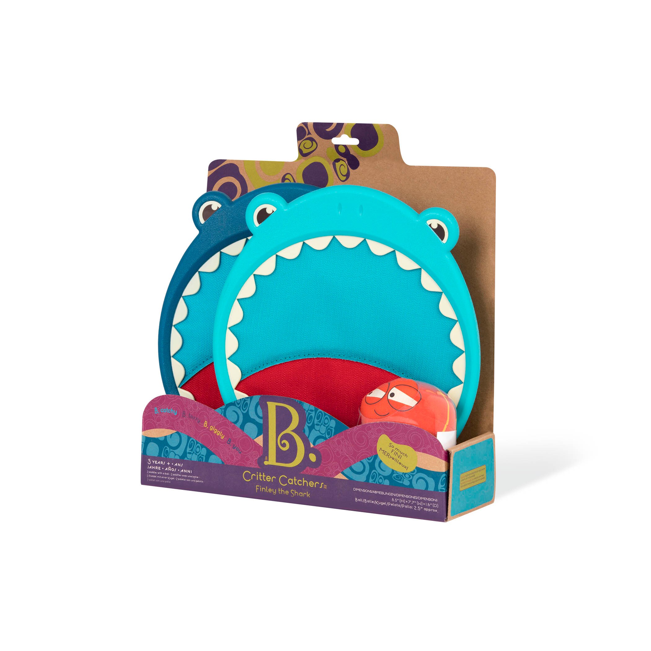 Juego velcro tiburon lanza y atrapa pelota B Toys 8