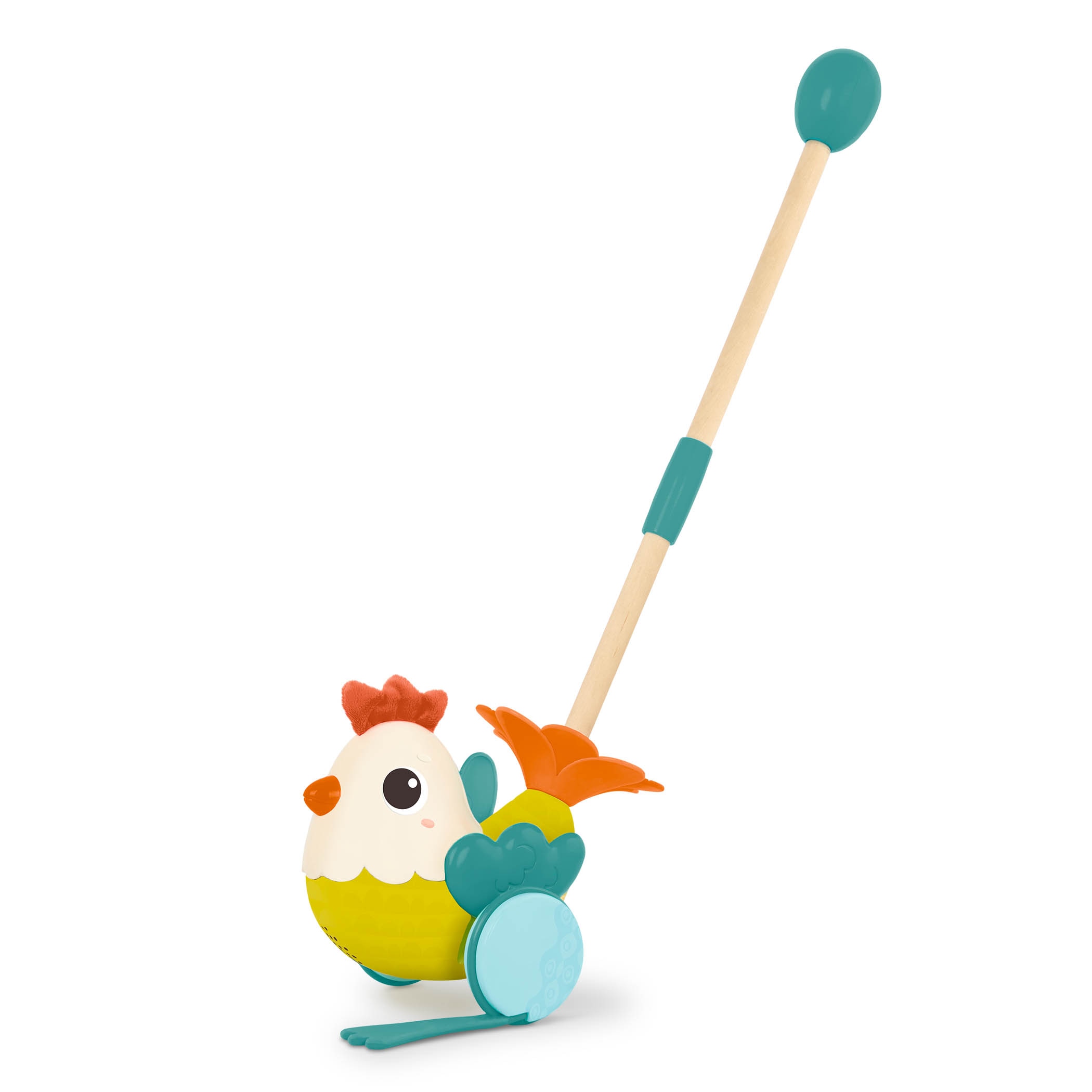 Gallina con palo madera para empujar B Toys 5