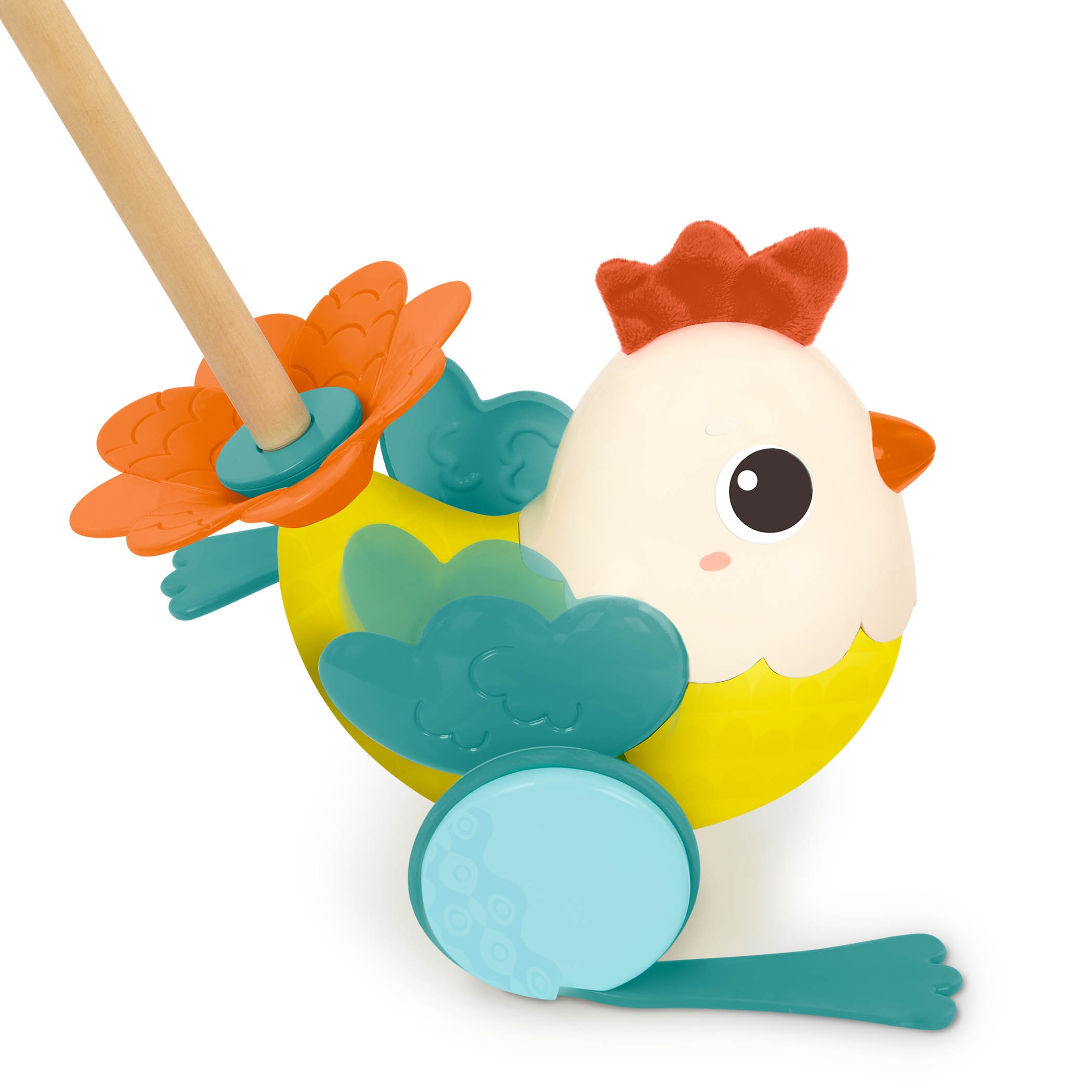 Gallina con palo madera para empujar B Toys 6