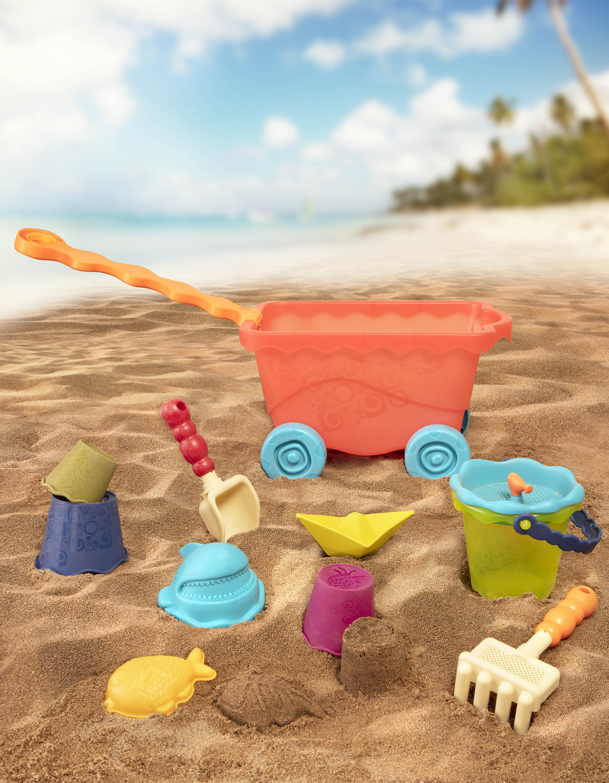 Set vagon playa 11 piezas B Toys 2
