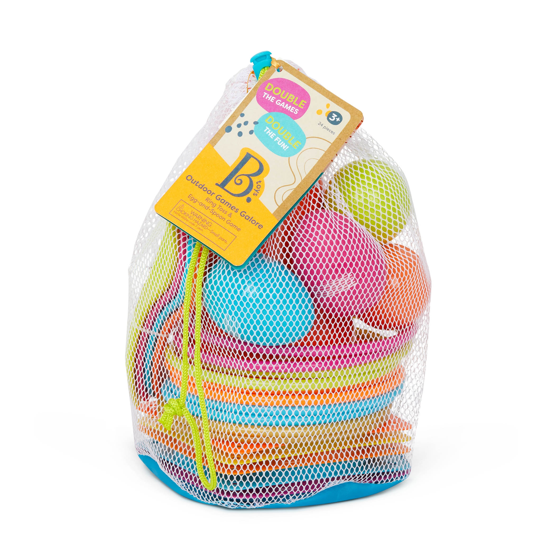 Juego de punteria con anillos y set balance cuchara/huevos B Toys 9