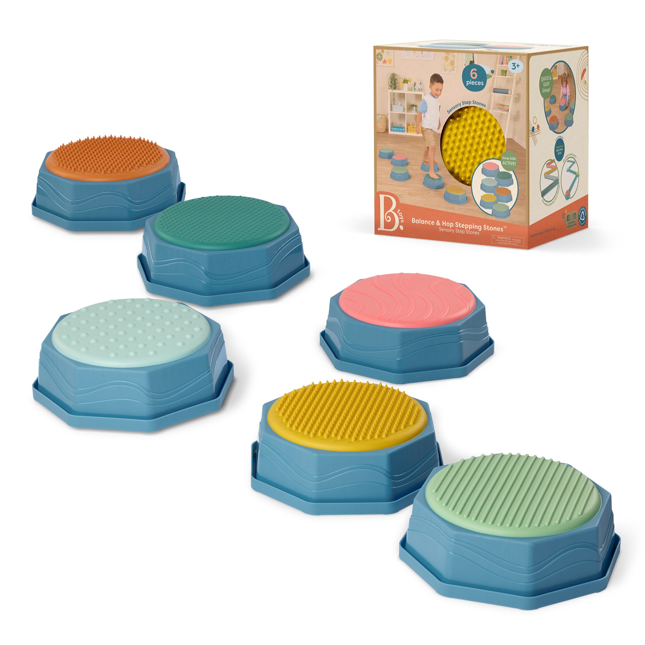 Juego de piedras sensoriales de equilibrio B toys 9
