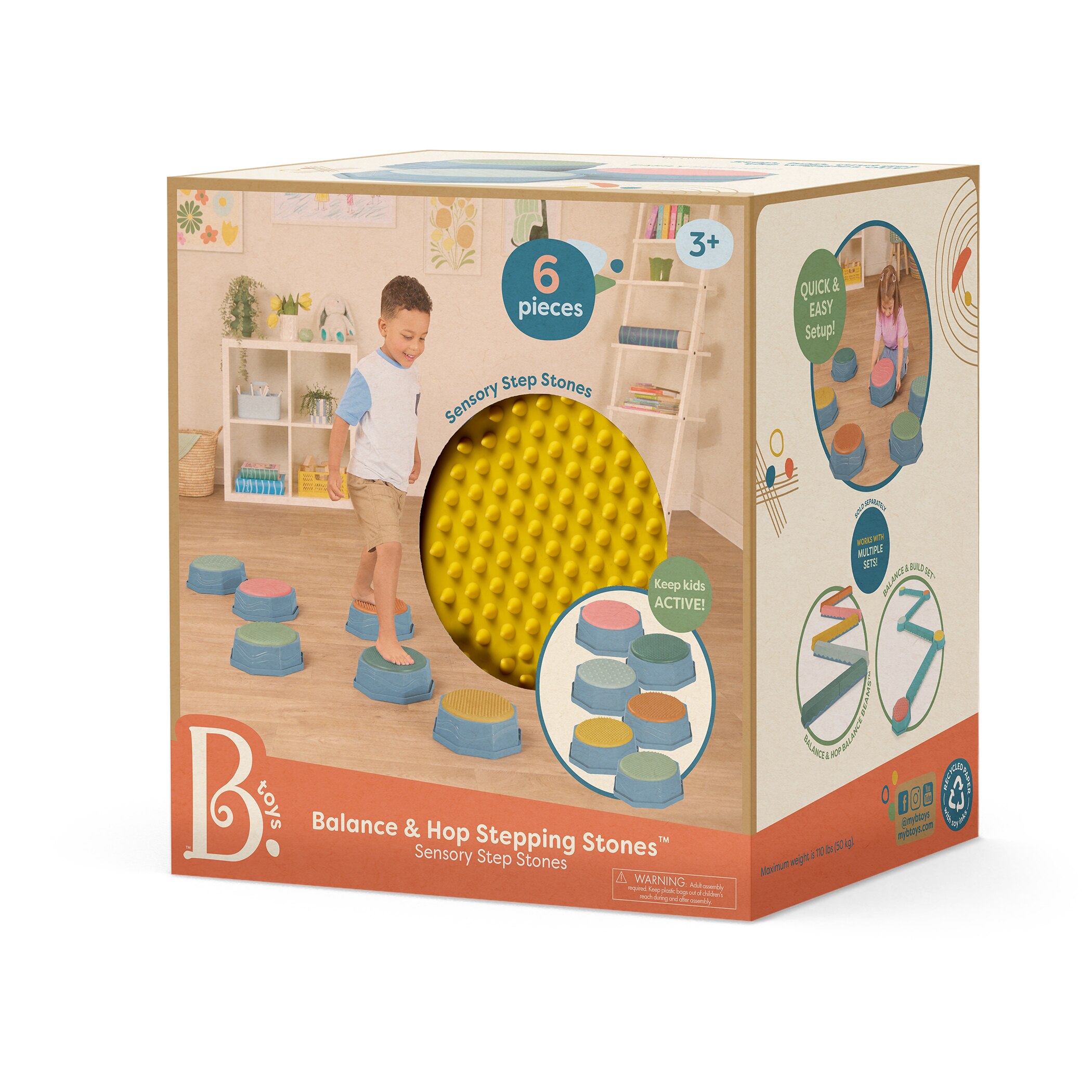 Juego de piedras sensoriales de equilibrio B toys 13