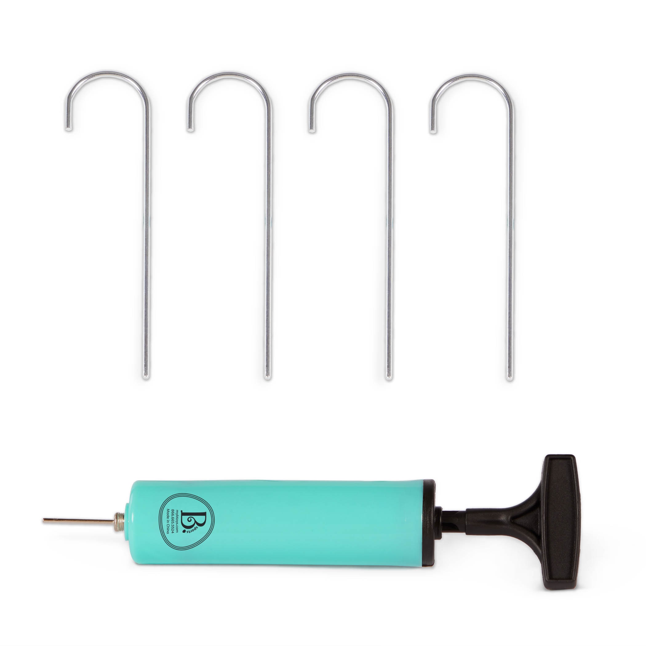 Set de porteria con barras de madera, balon e inflador B toys 3