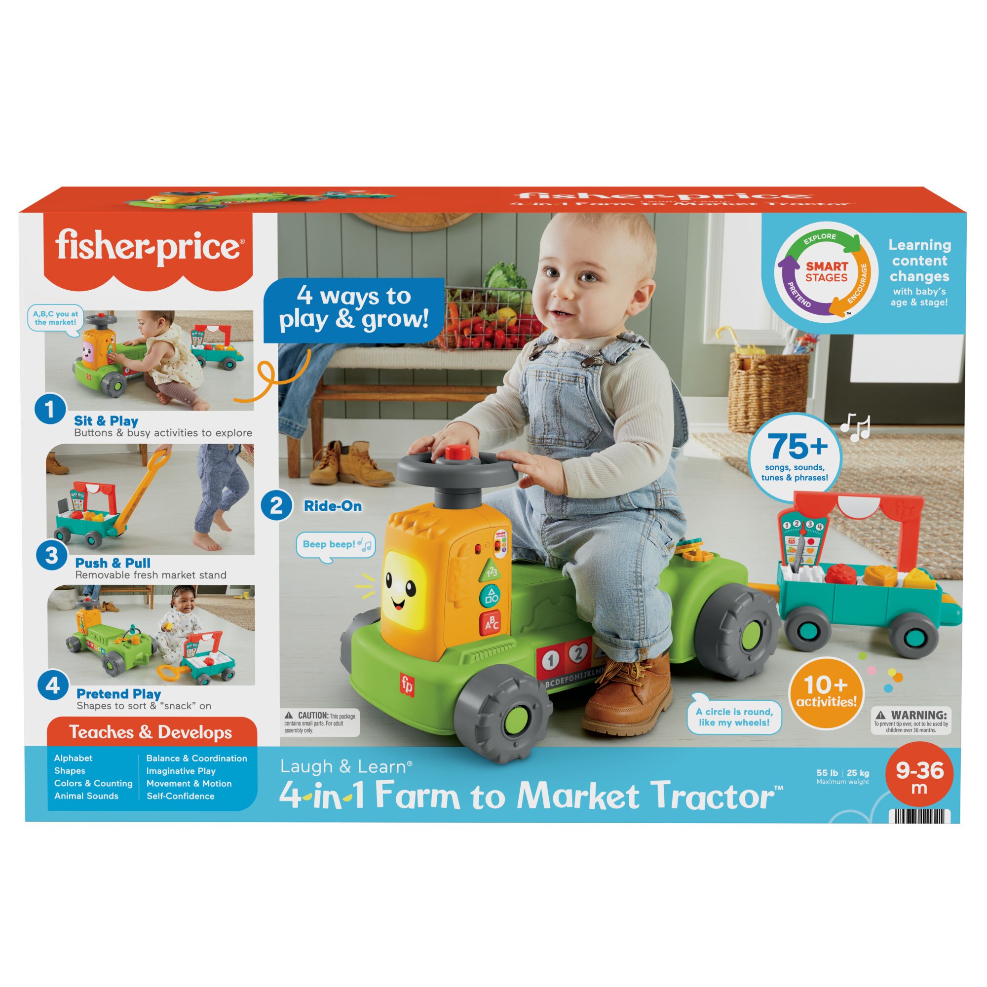 Correpasillos transformable con luces y sonidos Ríe y aprende Tractor 4 en 1 Fisher-Price 7