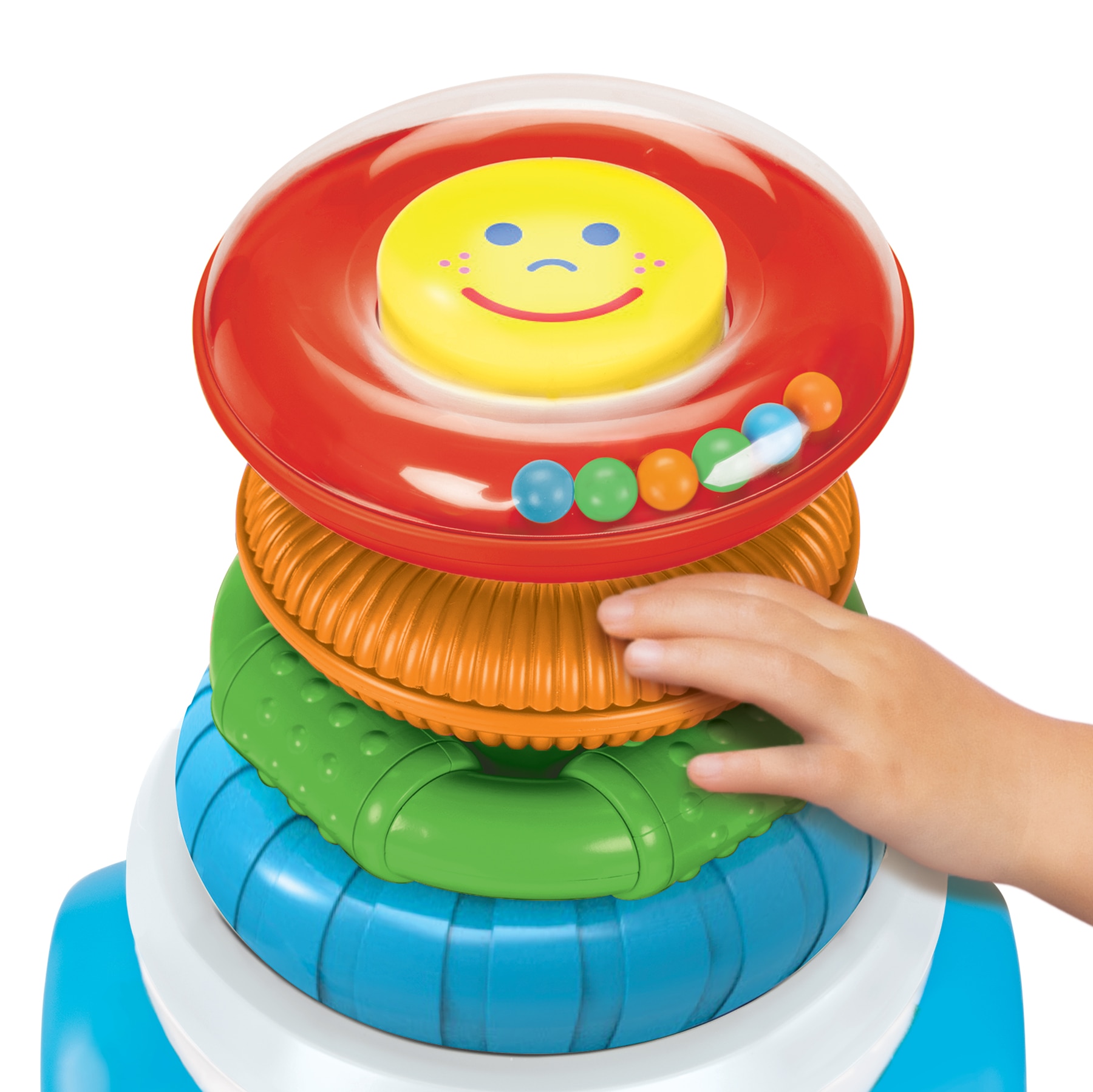 Correpasillos Rock 'n' Stack con divertida torre anillos sensoriales Fisher-Price Jakks Pacific 4