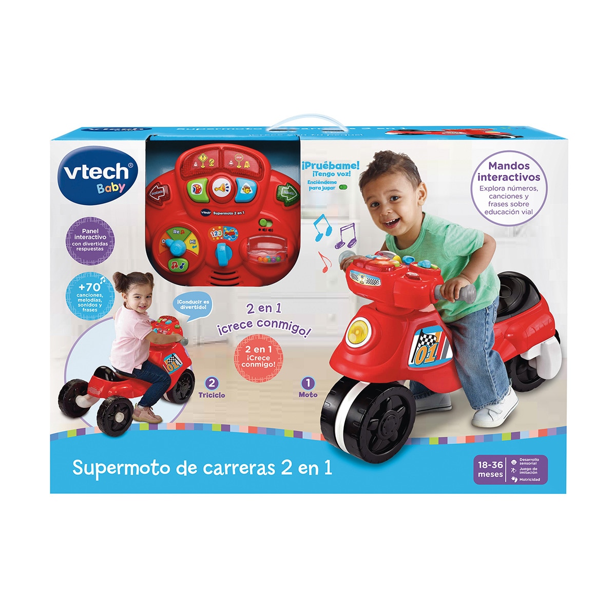 Correpasillos moto carreras 3 en 1 Vtech 5