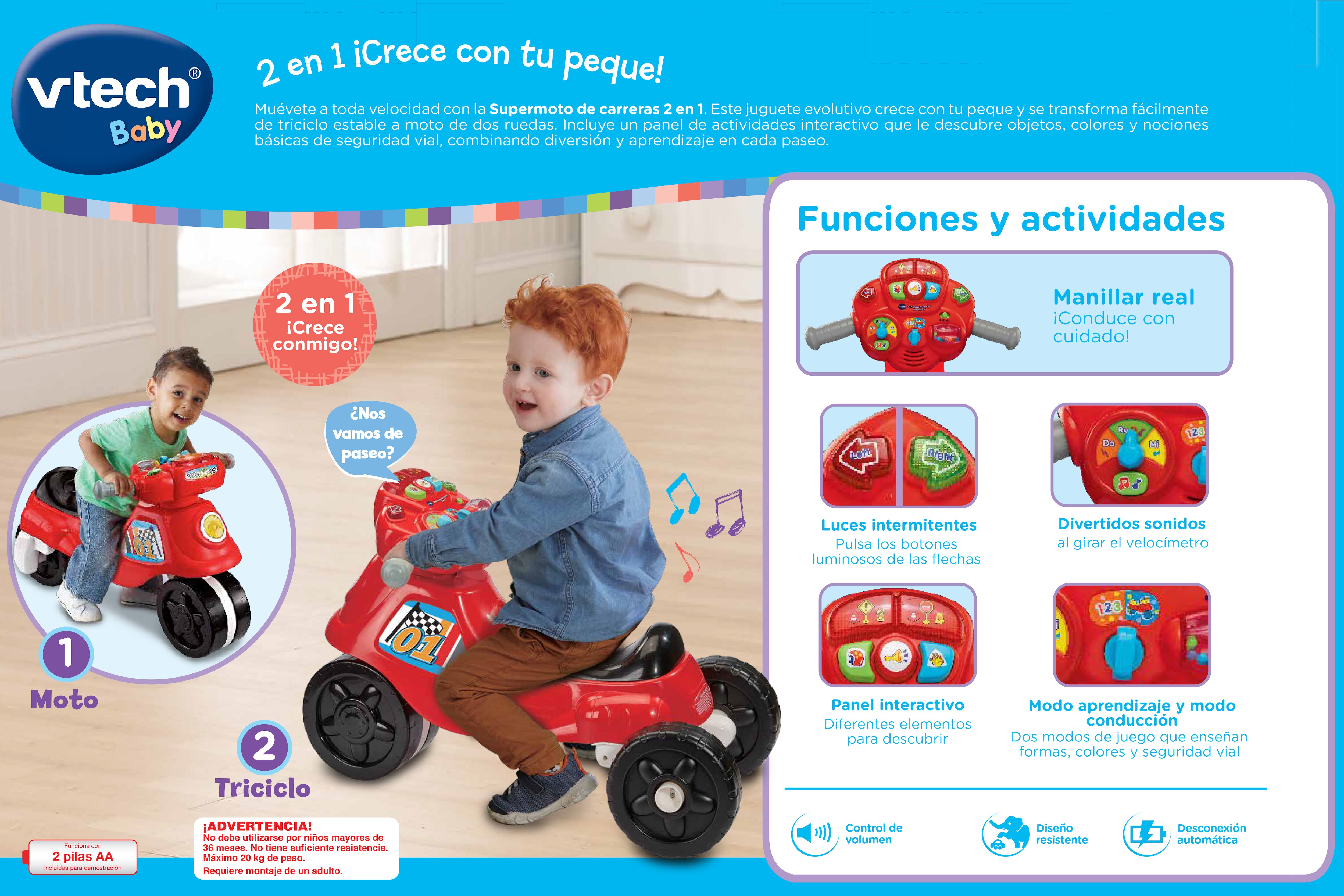 Correpasillos moto carreras 3 en 1 Vtech 6