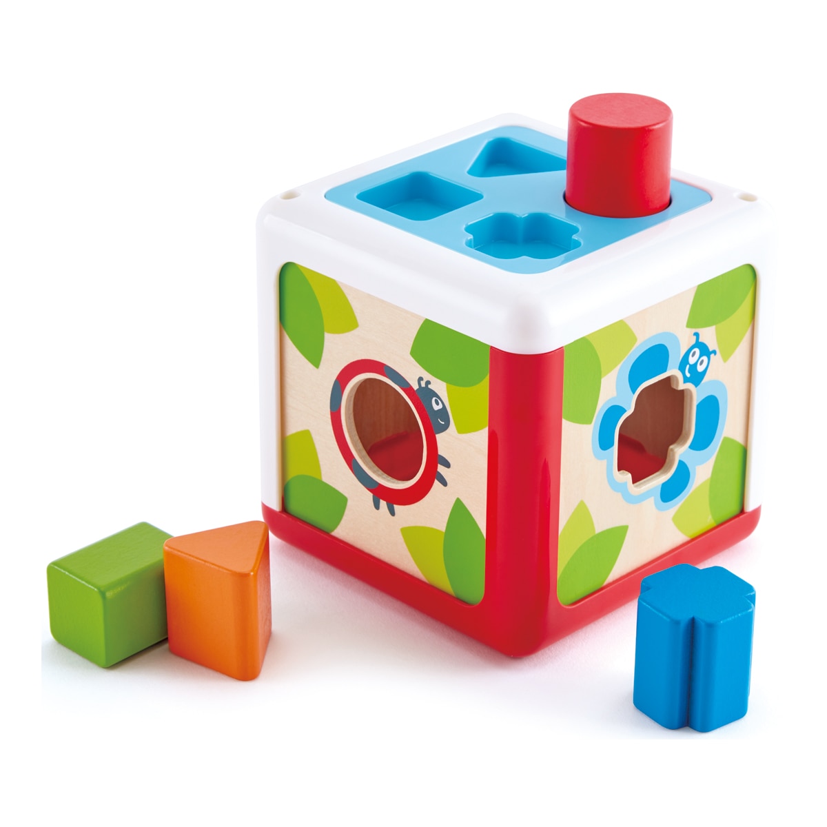 Hape - Cubo clasificador por forma juguete de madera Hape