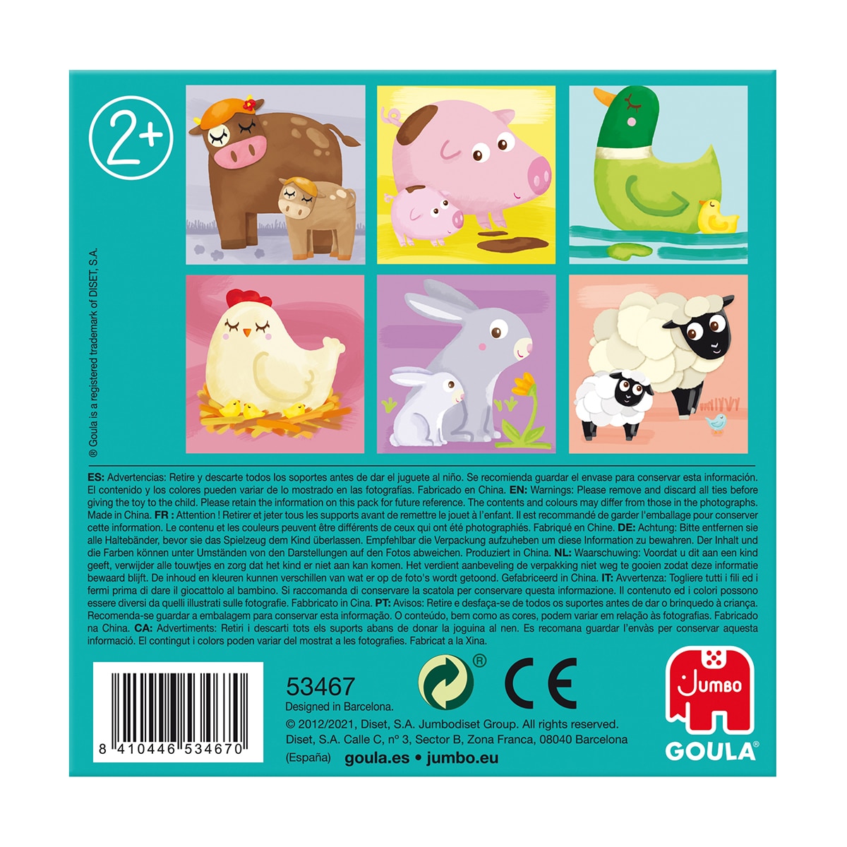 Juguete Puzzle cúbico de 4 cubos ilustrados con animales de la granja Cubic Goula 9