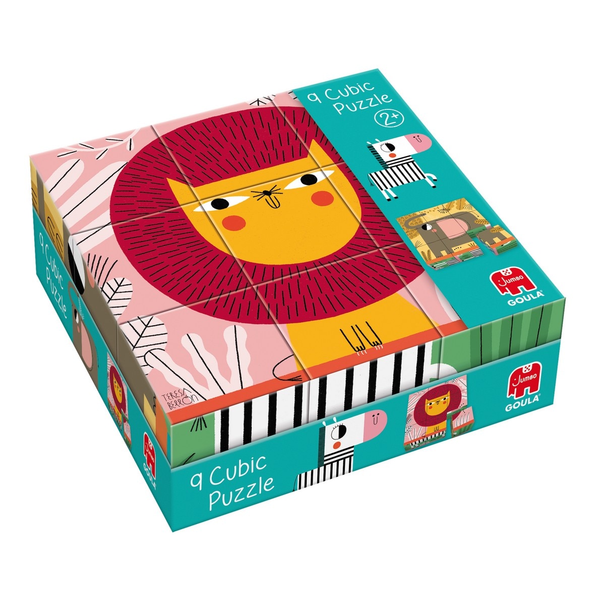 Juguete Puzzle cúbico de 9 piezas de animales de la selva Cubic Puzzle Goula 4