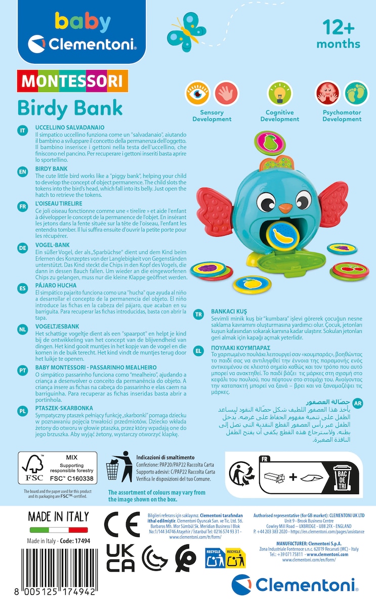 Brinquedo Educativo Mealheiro Passarinho Montessori 3