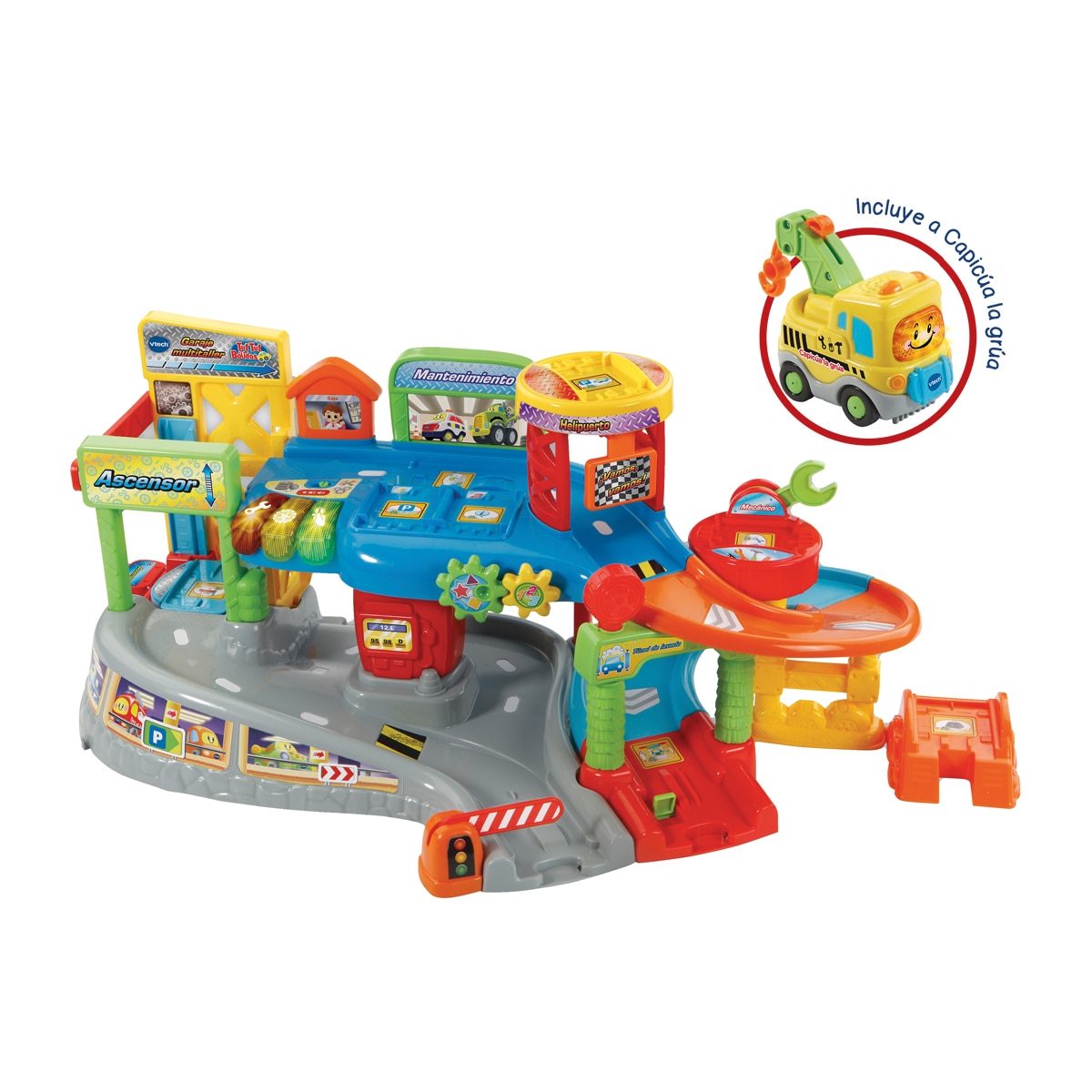 VTech – Garaje Multitaller + Capicúa la Grúa Tut Tut Bólidos VTech Baby.